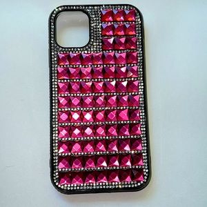 Phone Case with Pink Rhinestones for IPhone 11